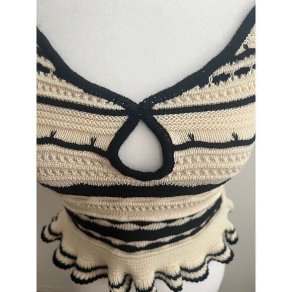 NWT Bebe front keyhole scallop hem crochet sweater cami S - Picture 2 of 5